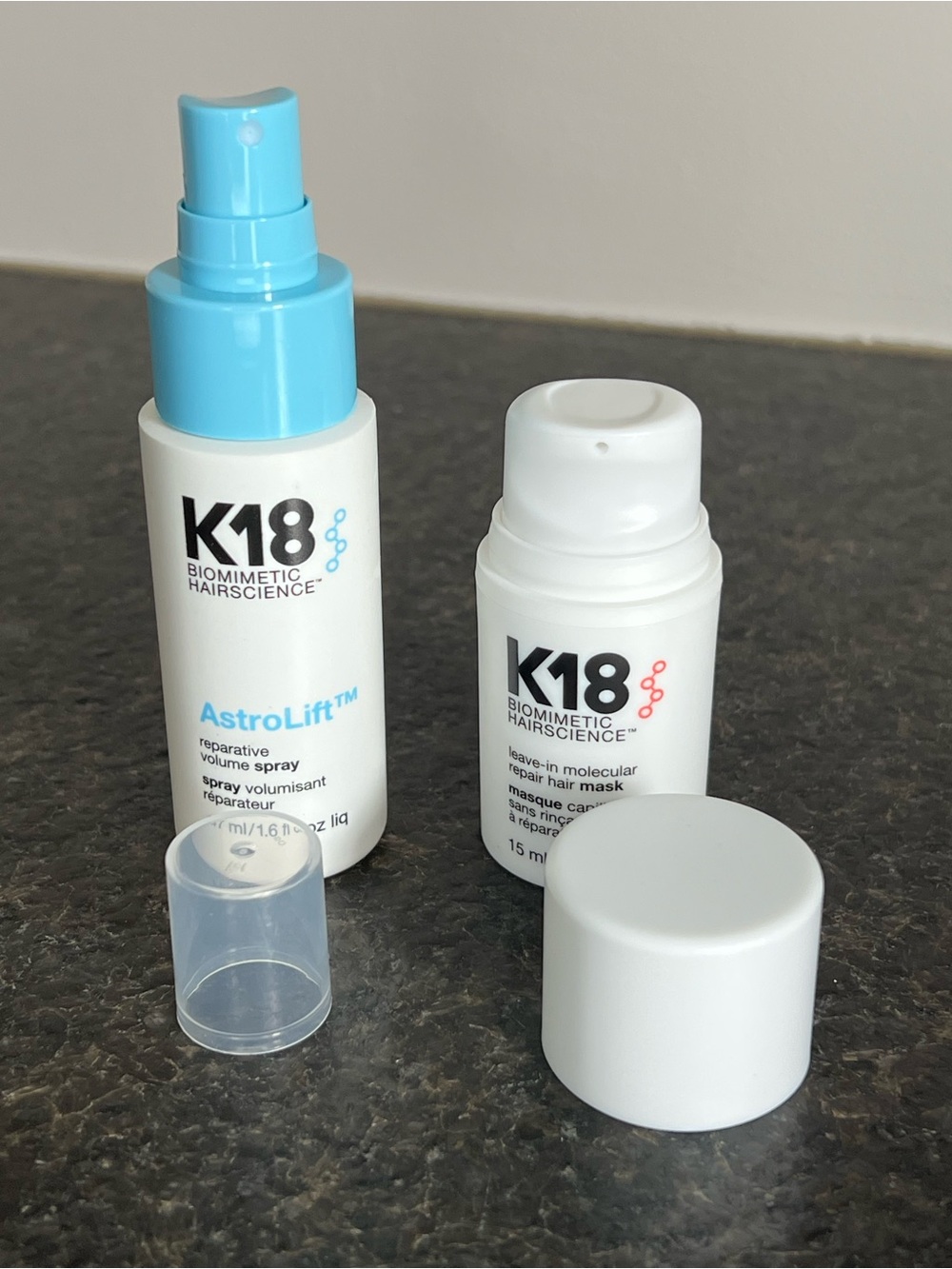 K18 AstroLift Reparative Volume Spray/Leave-In Repair Hair Mask Mini Set - NWOB - Picture 3 of 8